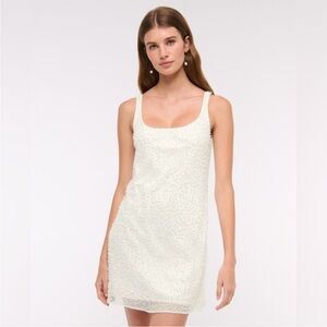 Abercrombie & Fitch Ivory Beaded Tank Dress